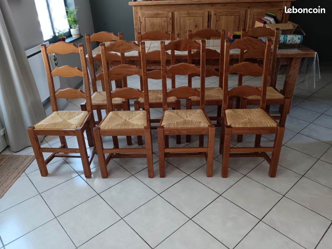 8 chaises de salle à manger en bois massif (image 2)