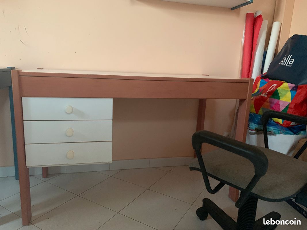 Bureau blanc et rose (image 3)