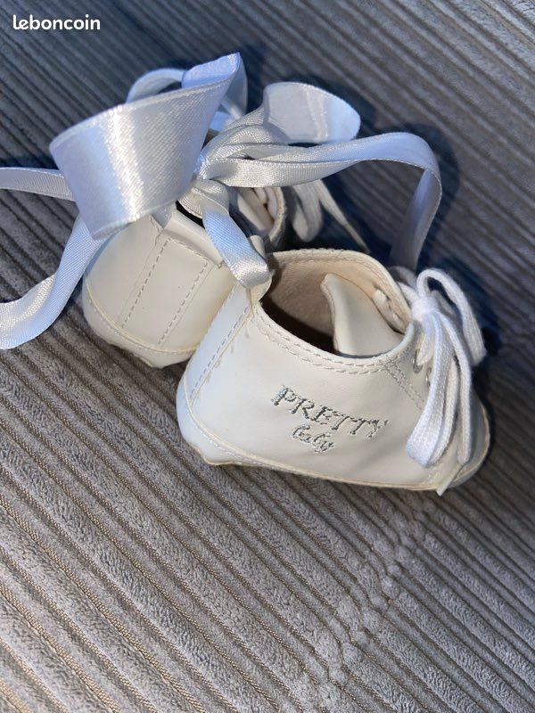 LACOFIA Chaussures de baptême pour bébé fille avec nœud LACOFIA Chaussures de baptême pour bébé fille avec nœud