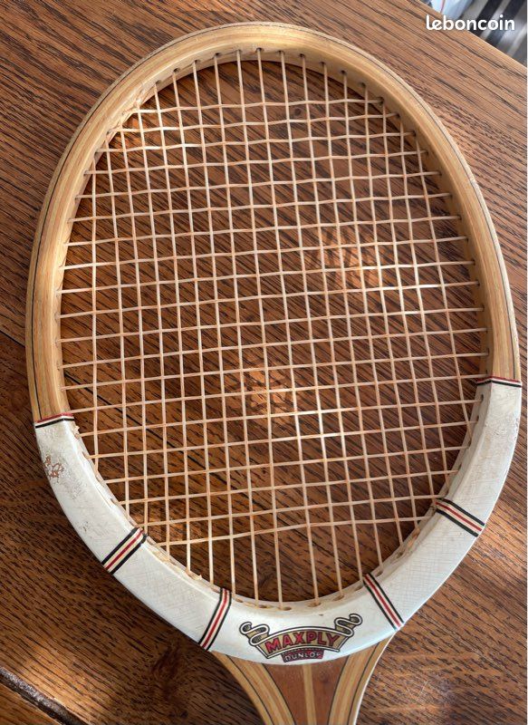 Raquette De Tennis Vintage Dunlop Maxply - Fabriquée En Angleterre - Pièce De Collection