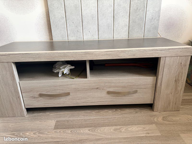 Meuble tv salon gris (image 2)