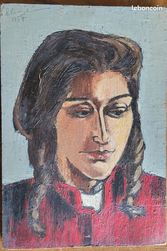 TABLEAU - "Portrait de LILETTE 1957" - G. GROSSELIN (image 1)