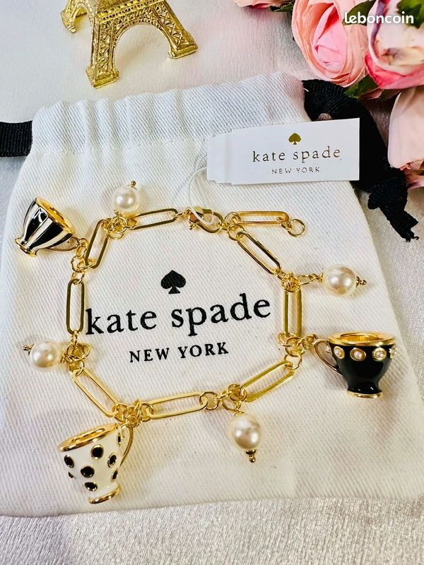 Lot De 2 Bijoux Fantaisie En émail Noir Et Blanc Plaqué Or 18K - Avec Chaînes, Neufs