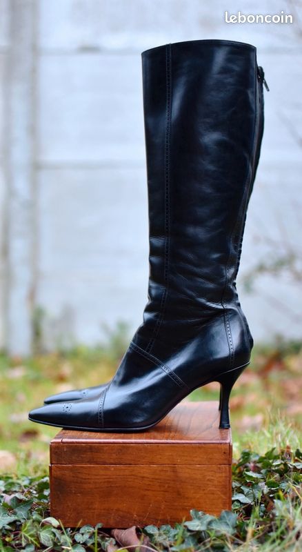 Bottes FREE LANCE Emma En Cuir Noir - Talons Hauts, Taille 36, Très Bon État