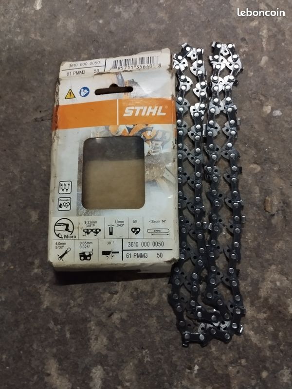 Cadena De Motosierra STIHL 31320000060, Paso 3/8", Calibre 1.6 Mm, 60 Eslabones (40 Cm), Corte Eficiente