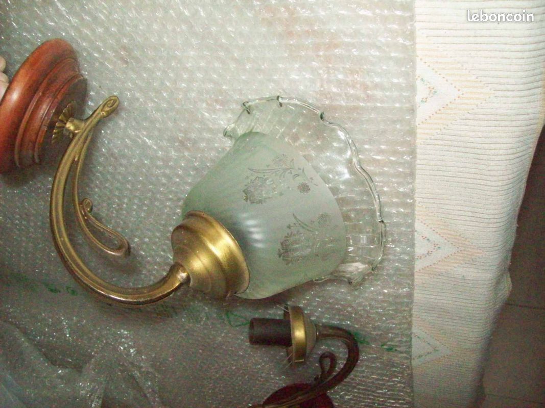 Applique murale en bois et verre Q 2 ou 3 (image 3)