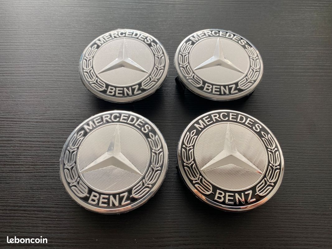 4 Centres De Roue Pour Mercedes Logo Argent Jante Cache Moyeu Insigne 75mm  - Équipement auto