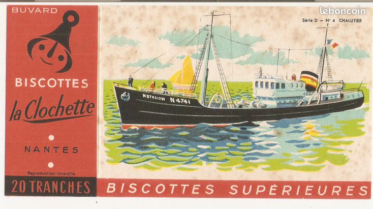 1954 ETIQUETTE BISCUIT Biscotte « La Clochette » Marque BC Nantes No Lu Nantes EUR 15,99
