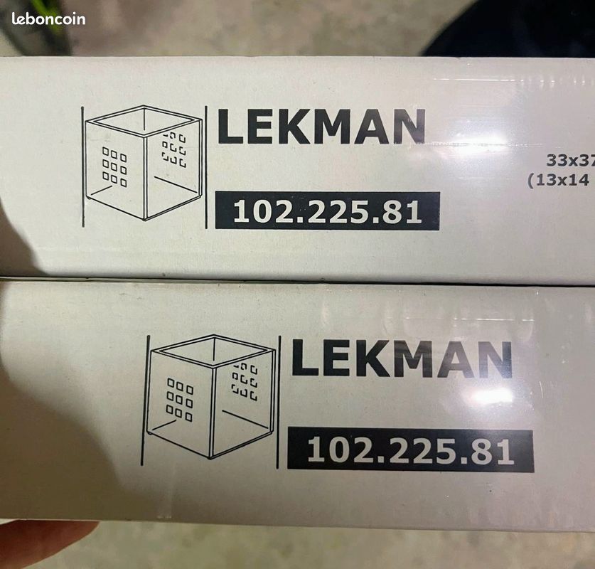 NEUVES 2 boites caisses casiers LEKMAN ikea noir boite niche rangement (image 2)
