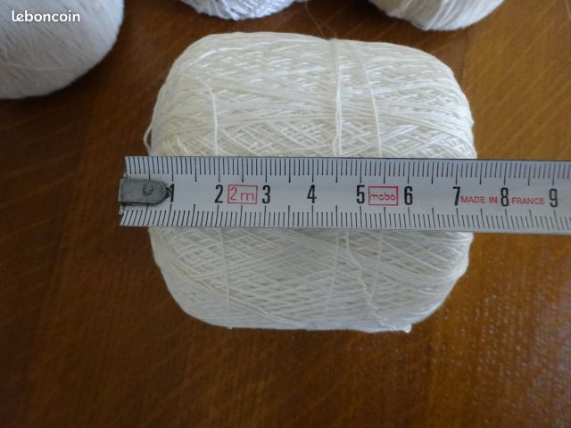 Lot De 5 Bobines De Coton Blanc Sartel - 100g Chacune - Pour Tricot Ou Crochet - Neuf