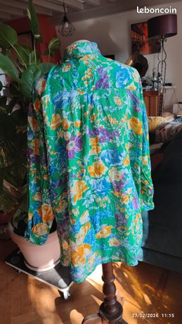 Tunique Blouse Occasion Marron NITYA - Taille 42, Longueur Genou, Comme Neuve