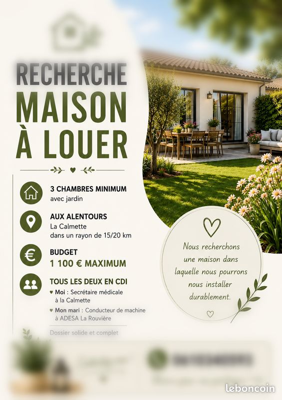 Maison 4 pièces 90 m² · à La Calmette · 90 m² · 1 100 €/mois