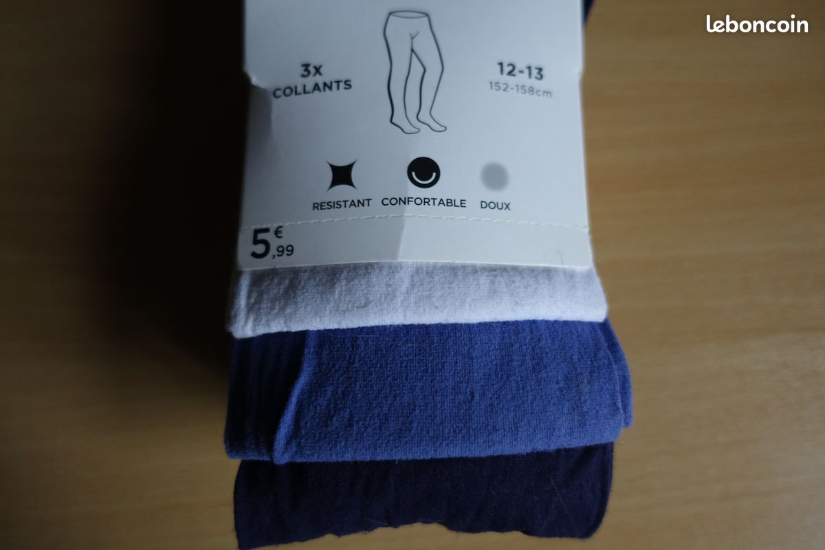 Lot de 3 collants 12-13 ans NEUFS (image 1)