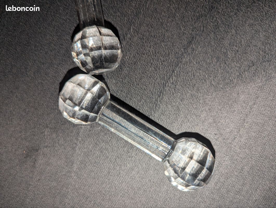 Lot de porte couteaux vintage, verre épais pointe de diamant (image 2)