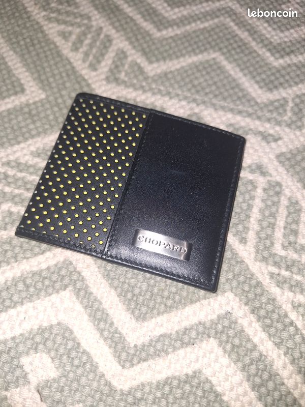 Porte-cartes / porte-monnaie Chopard en cuir noir – Très bon état (image 1)