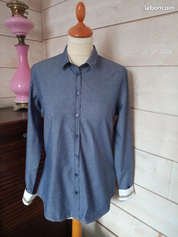 Chemise Femme Saint James En Lin Bleu Taille 38 - Neuve Avec étiquettes