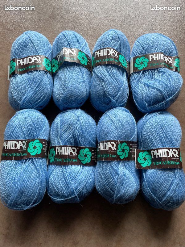 Lot De 8 Pelotes De Laine RAPIDO INDIGO Phildar – Neuves – Aiguille 7 – Acrylique