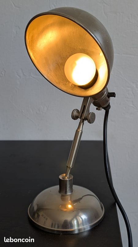 Lampe De Bureau Industrielle Ancienne En Laiton Dugdills - Occasion, Style Usine/machiniste