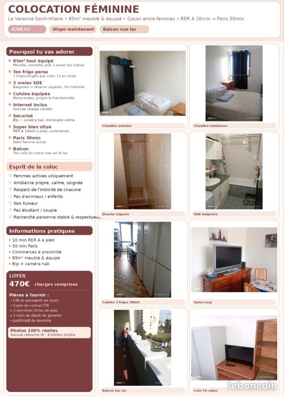 Appartement 4 pièces 85 m² · à Boissy-Saint-Léger · 85 m² · 470 €/mois