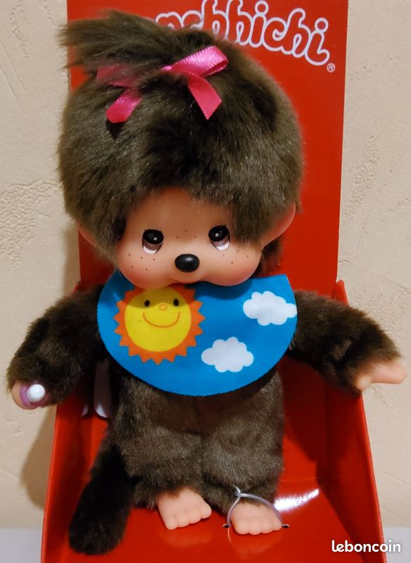 Monchhichi Yeux Dormeurs Bavoir Ciel (image 3)
