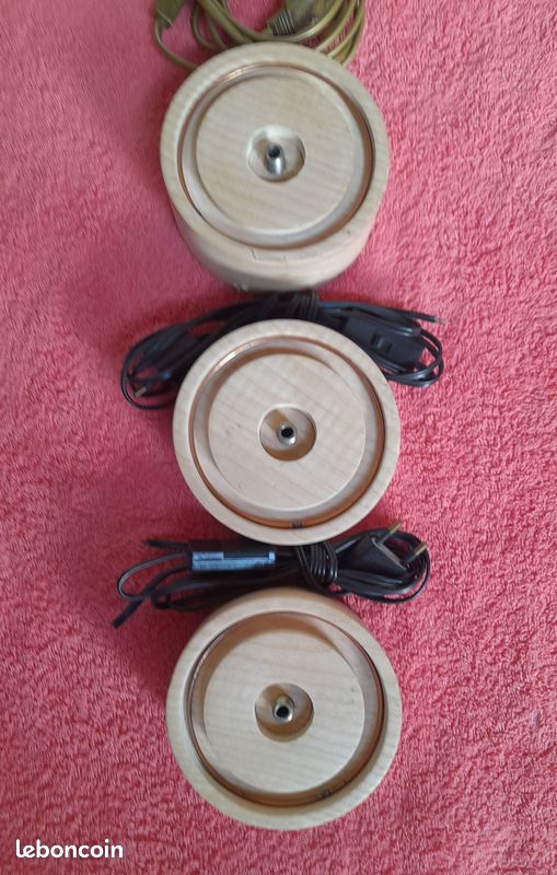 Pied de lampe, bois naturel x 3 (image 1)