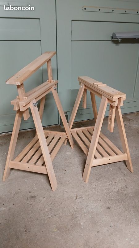 Tréteaux X 2 bois massif (image 1)