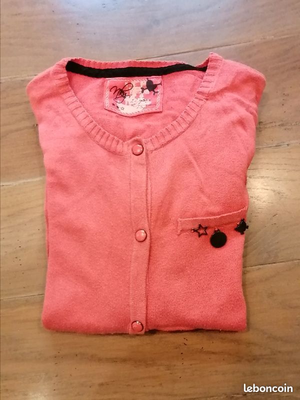 Gilet fille corail T12 ans (image 3)