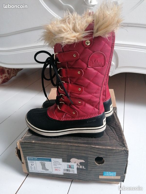 SOREL - BOTTES APRES-SKI - TOFINO CVS - ROUGE / NOIR - Pointure 36 1/2 - NEUF 👢 (image 3)