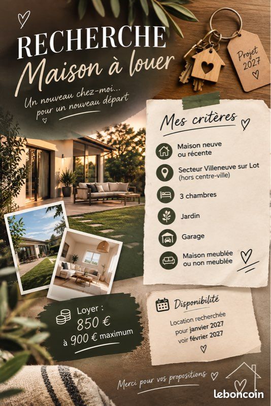 Maison 4 pièces 90 m² · à Villeneuve-sur-Lot · 90 m² · 850 €/mois