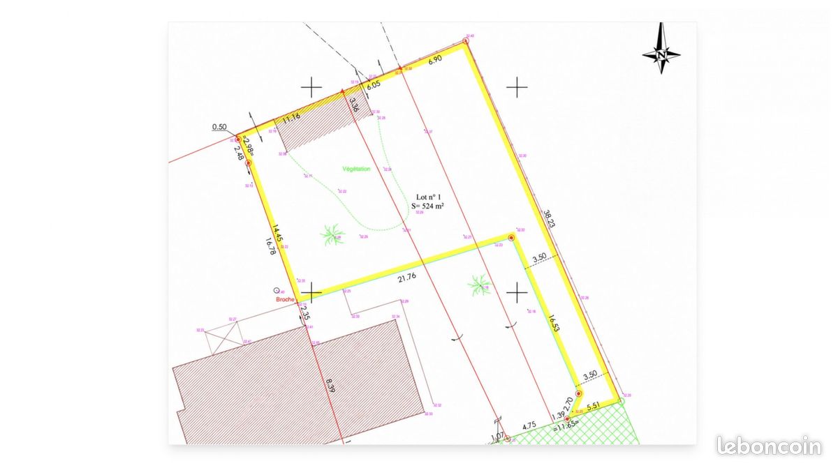 Terrain 524 m² · à Lanester · 524 m² · 170 000 €