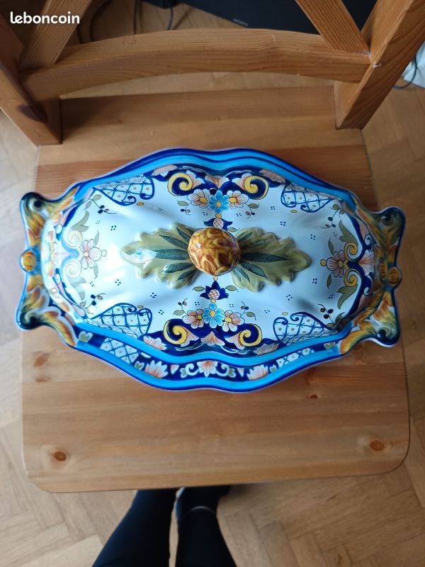 Soupière Vintage en faience de Rouen fait main (image 5)