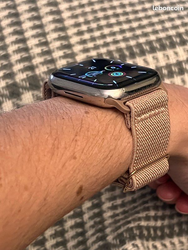 🍁Bracelet extensible montre Apple Watch 42mm, 44mm, 45mm, SE et Ultra 1 2 3 49mm couleur beige nude (image 6)