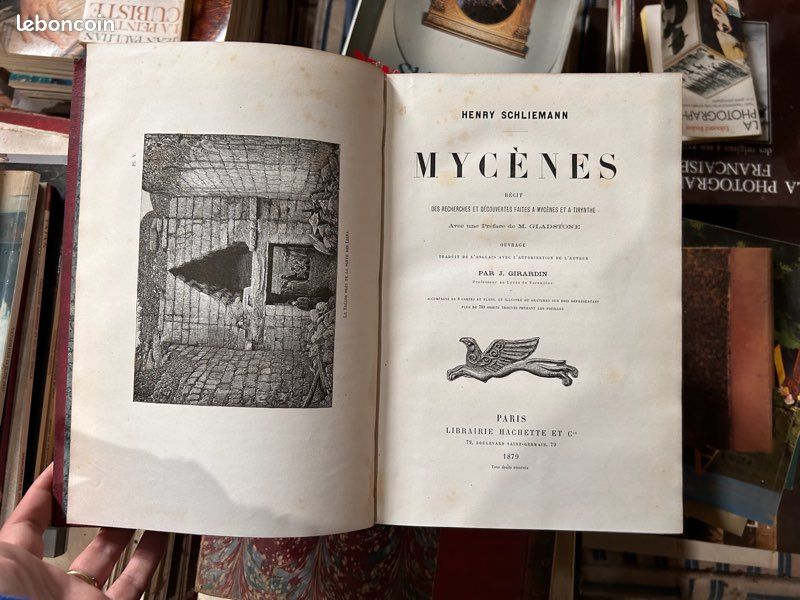 Livre ancien d’Henry Schliemann : Mycenes - 1879 (image 1)