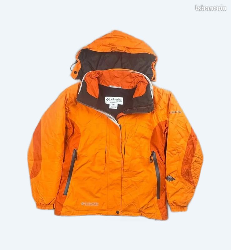 Veste De Ski Columbia Femme – Grise Chevrons – Taille L – Omni-tech – Occasion
