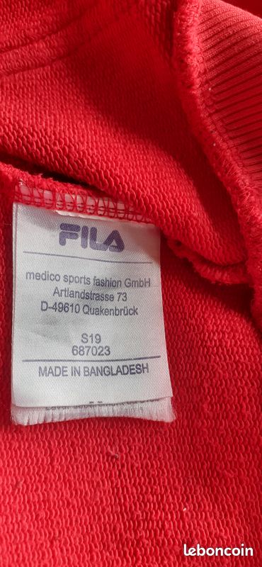 Sweat à capuche homme "Fila" taille S (image 6)