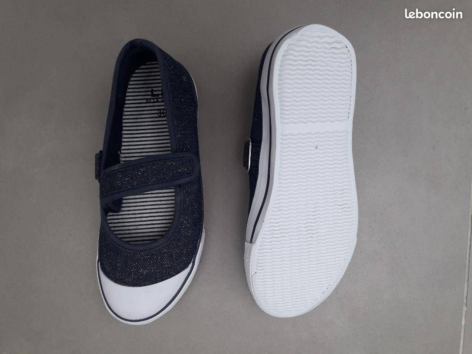 Ballerines basket fille bleues pailletees (image 3)