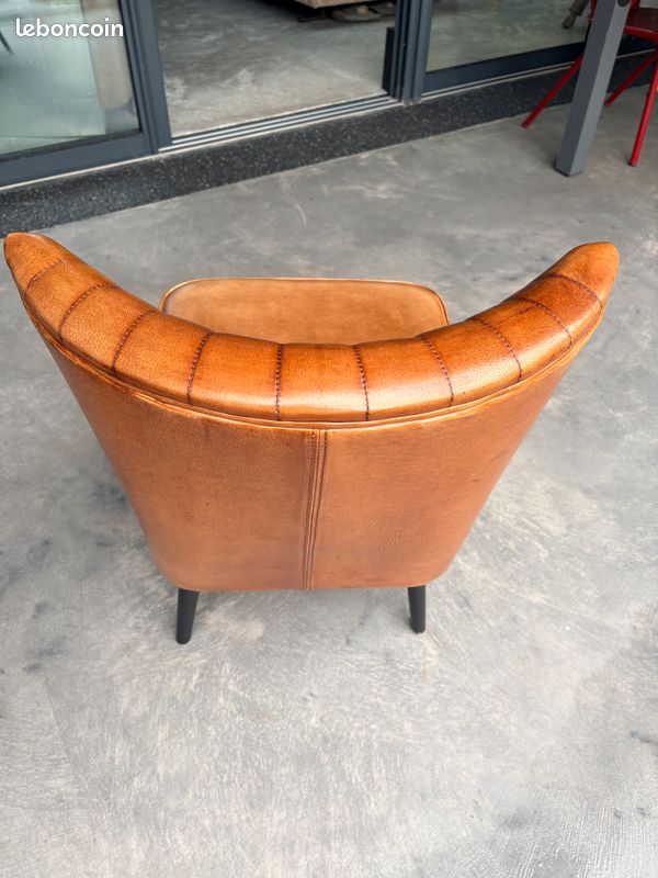 Fauteuil Club En Cuir Art Déco