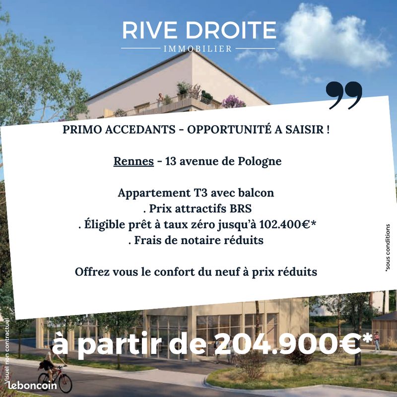 Appartement 2 pièces 60 m² · à Rennes · 60 m² · 204 900 €