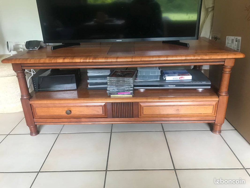 Meuble TV en bois (merisier) (image 1)