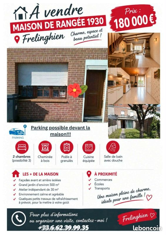 Maison 3 pièces 60 m² · à Frelinghien · 60 m² · 180 000 €