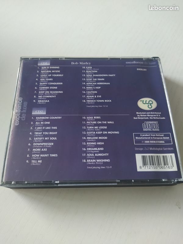 Cd Bob Marley / Excellence de Luxe (2 cd) 2000 (image 2)