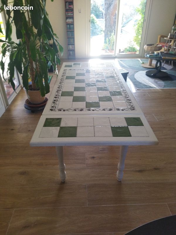 Table cuisine bois carrelage avec rallonges (image 2)