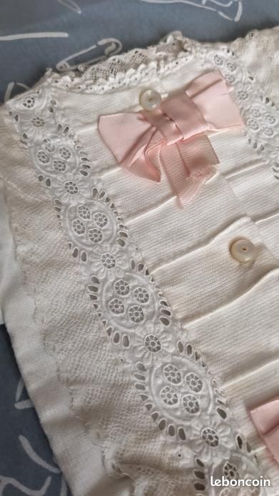 Robe Ancienne Pour Poupée Emile Jumeau - Dentelle Brodée Main - Vintage