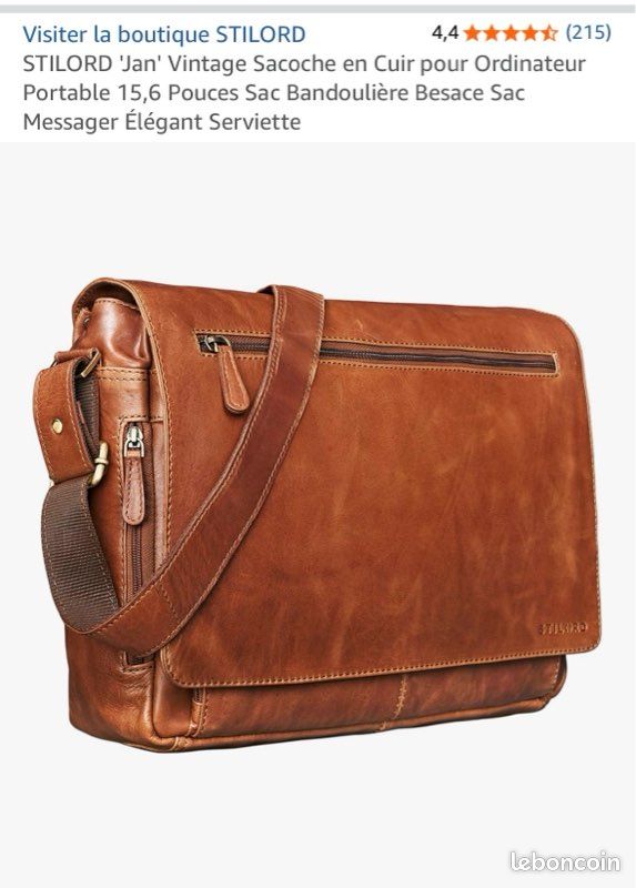 STILORD 'Jan' Vintage Sacoche en Cuir pour Ordinateur Portable 15