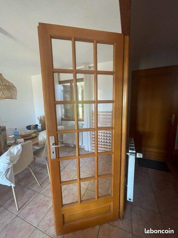 2 portes intérieures bois vitrées 15 carreaux (image 3)