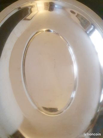 GRAND PLAT OVALE/TORPILLEUR 70Cm Christofle Perles Très Bel Etat Metal Argente. EUR 499,00 - FR