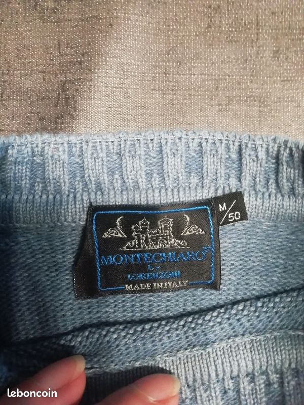 Pull homme bleu clair taille M (image 2)