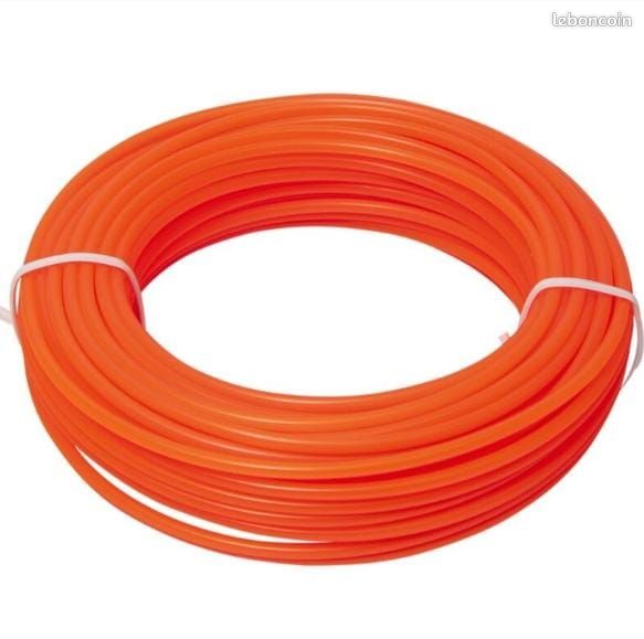 Fil De Tonte Rond Nylon Orange 2,4 Mm X 262 M - Fil Débroussailleuse Puissant Et Durable