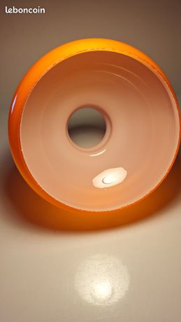 Lot De 2 Globes Abat-jour Vintage En Opaline Orange – Années 1970