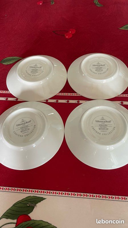 Lot de 4 tasses à café et sous tasses Villeroy &Boch Cellini 2 tasses a café noté Cellini (image 5)